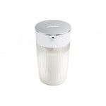 JURA Milk container EA (24313) – white ribbed plastic container with chromed lid and small milk outlet at the front