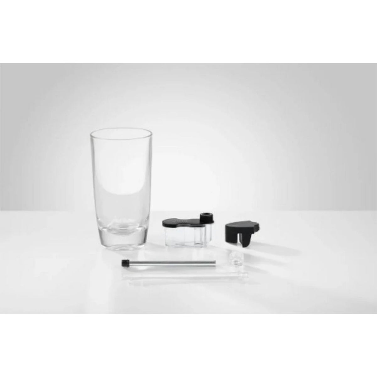 JURA Cold Sweet Nitro Kit EA (24328) – kit components: tall glass, plastic container with black lid, black adapter and