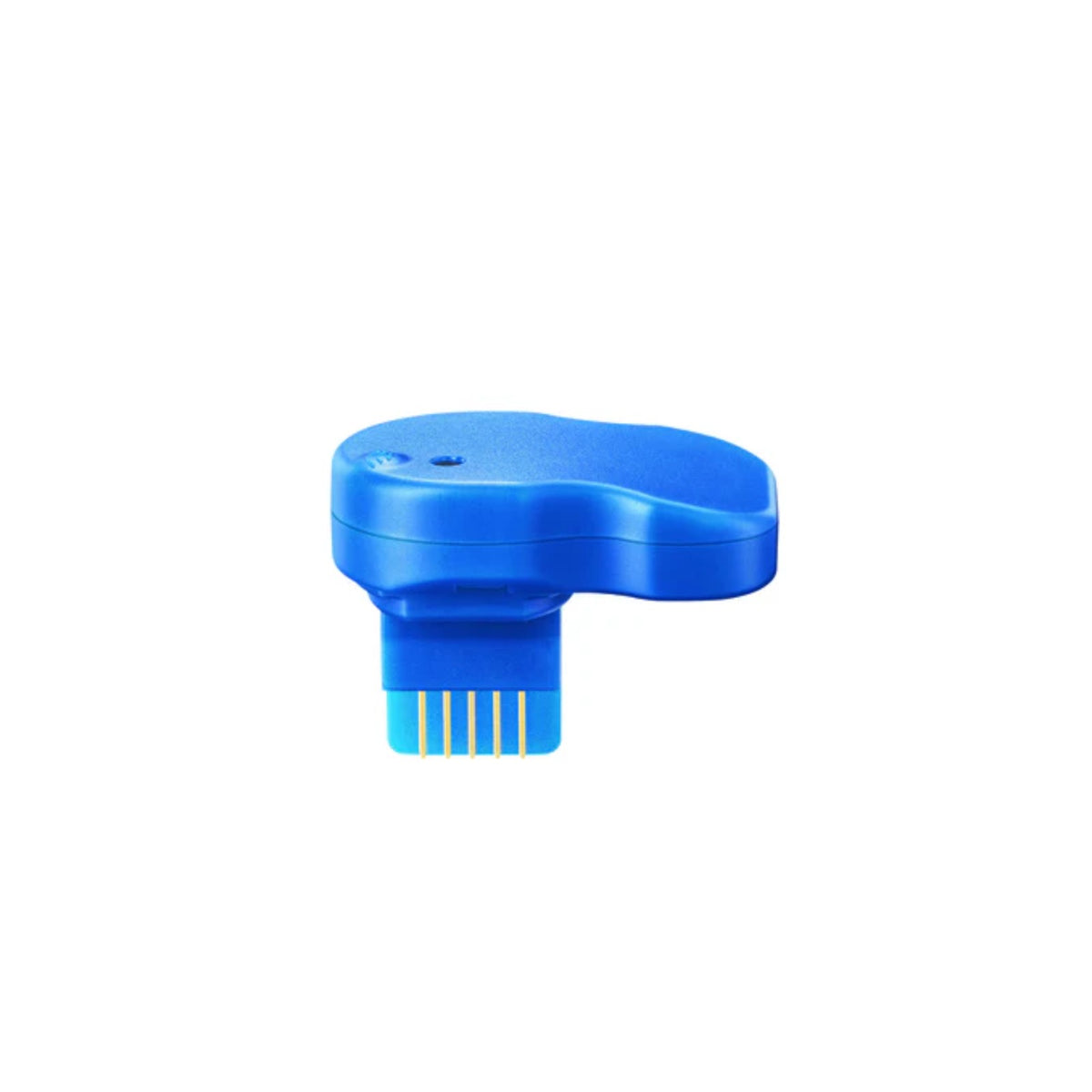JURA Smart Connect module (72167) blue connector with flat shaped cover and gold contacts on the underside