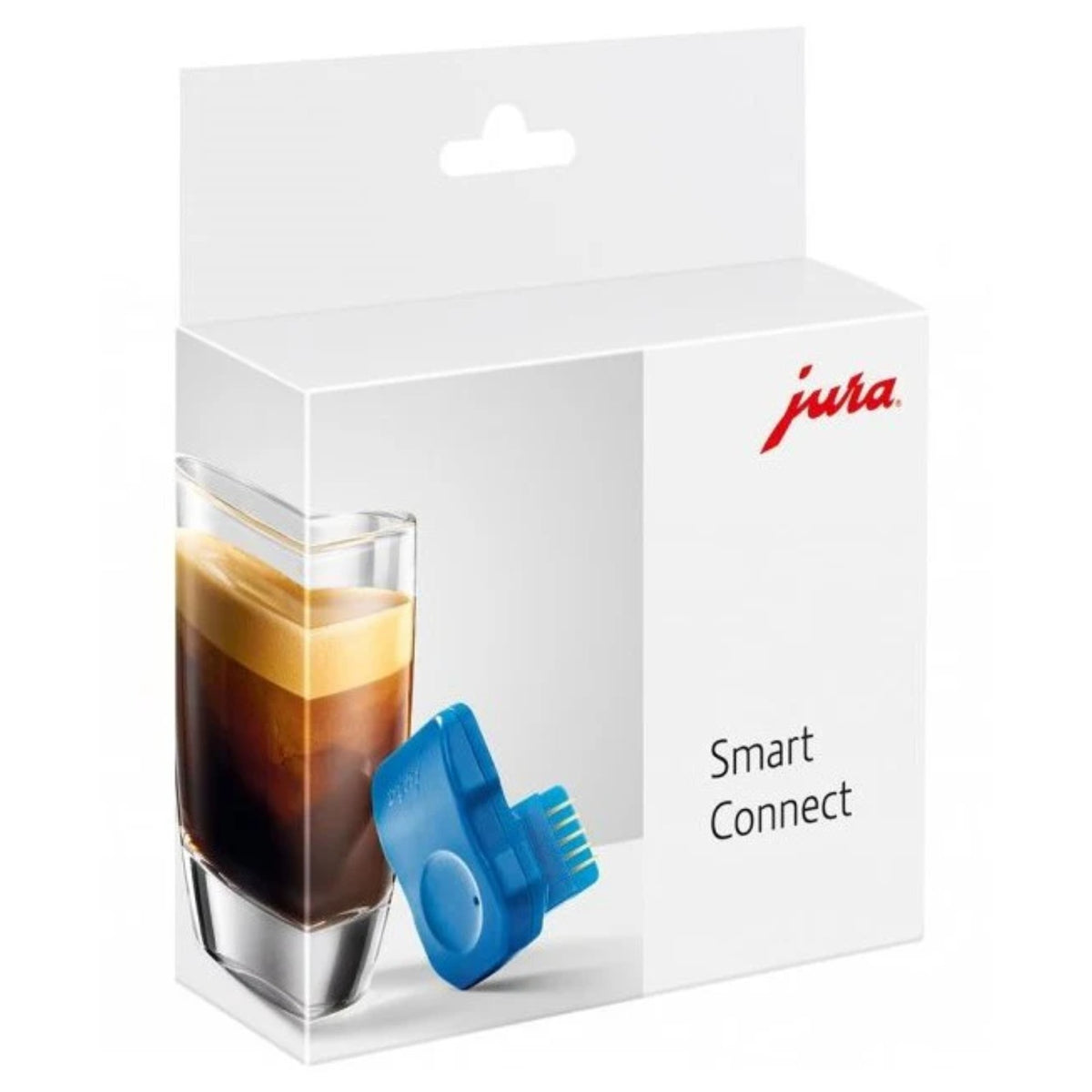 JURA Smart Connect module (72167) – white box with Jura logo, coffee cup image and blue Smart Connect module