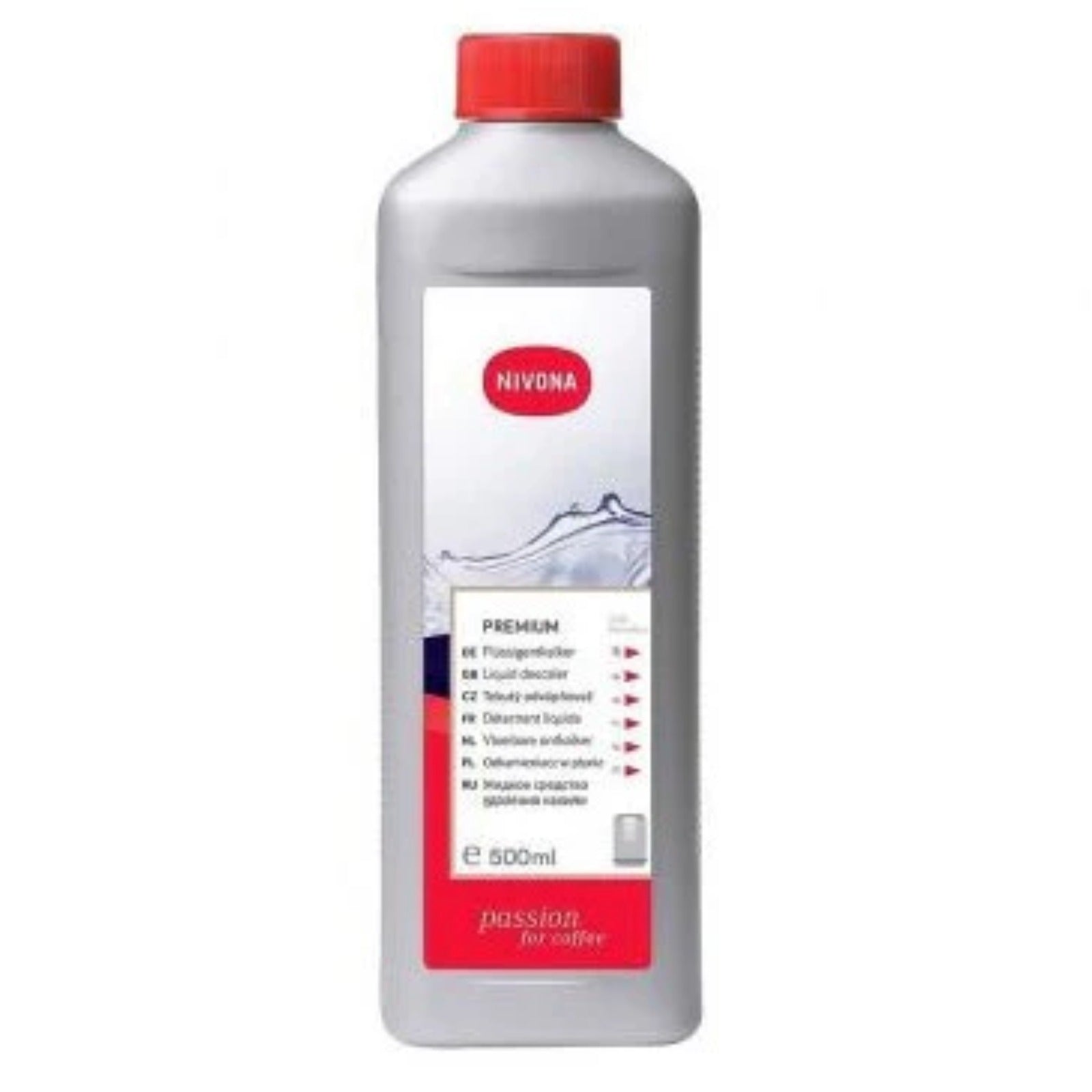 Nivona Liquid Descaler 0.5 l (NIRK703) – grey plastic bottle with a red cap and front label text