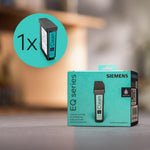 Siemens Čistiaca patróna pre EQ900 plus (TZ800Z1) – krabička produktu v tyrkysovej farbe a zväčšený obrázok čistiacej patróny s