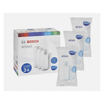 Bosch Brita Intenza vodný filter 3 ks (TCZ7033) – krabica s tromi bielymi filtrami a jednotlivé zabalené filtre v plastových obaloch