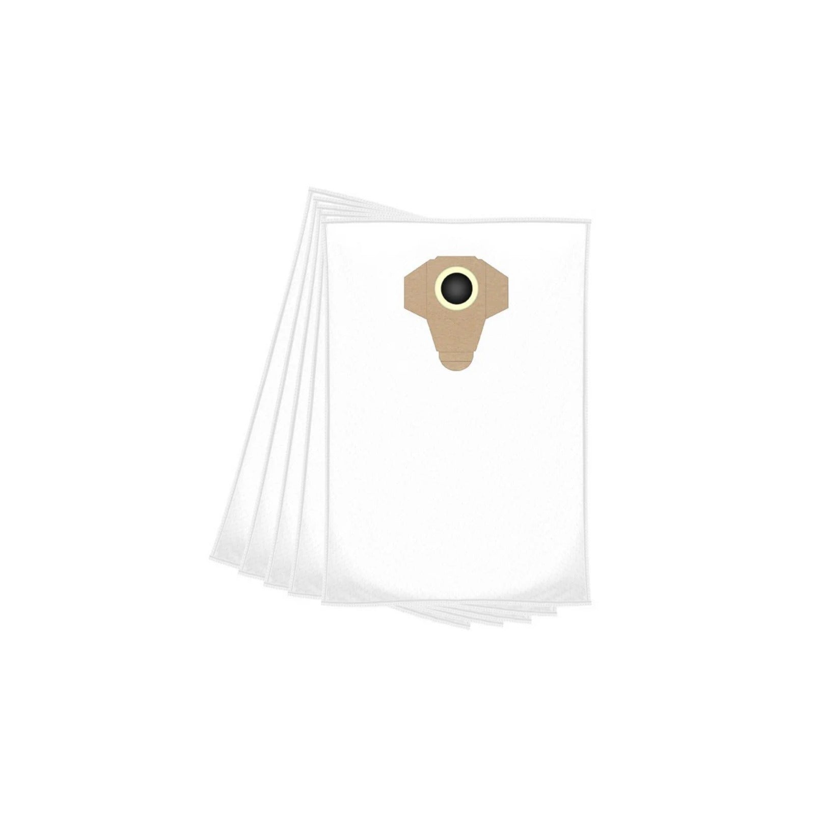 Sillar compatible bags for Parkside, Einhell, Dexter vacuums (5 pcs) – five white paper bags with cardboard collar