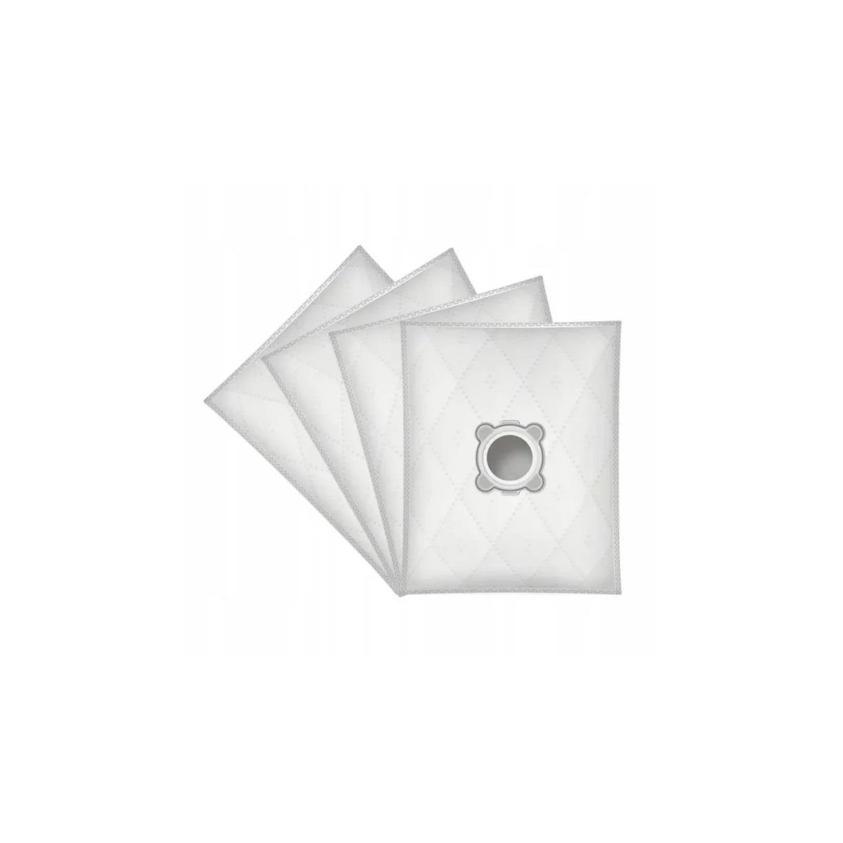 Sillar anti-allergy compatible bags for Rowenta vacuum cleaners (4 pcs) – five white flat bags with round mounting hole.