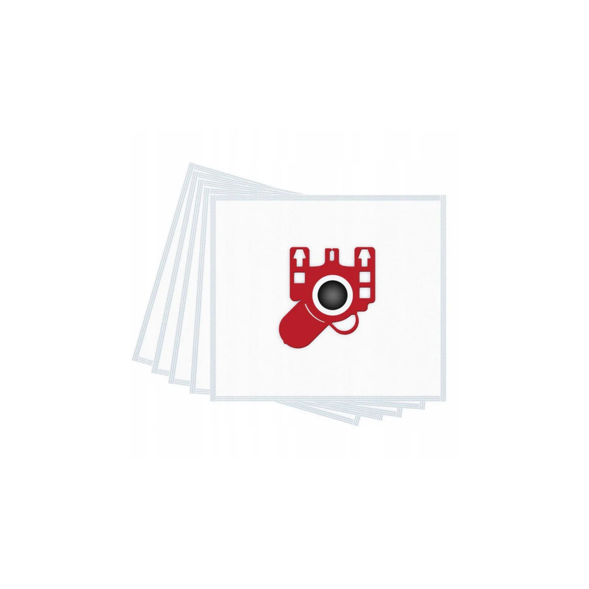 Sillar replacement bags for Miele HyClean and AirClean GN and FJM (5 pcs) – five white paper bags with red plastic
