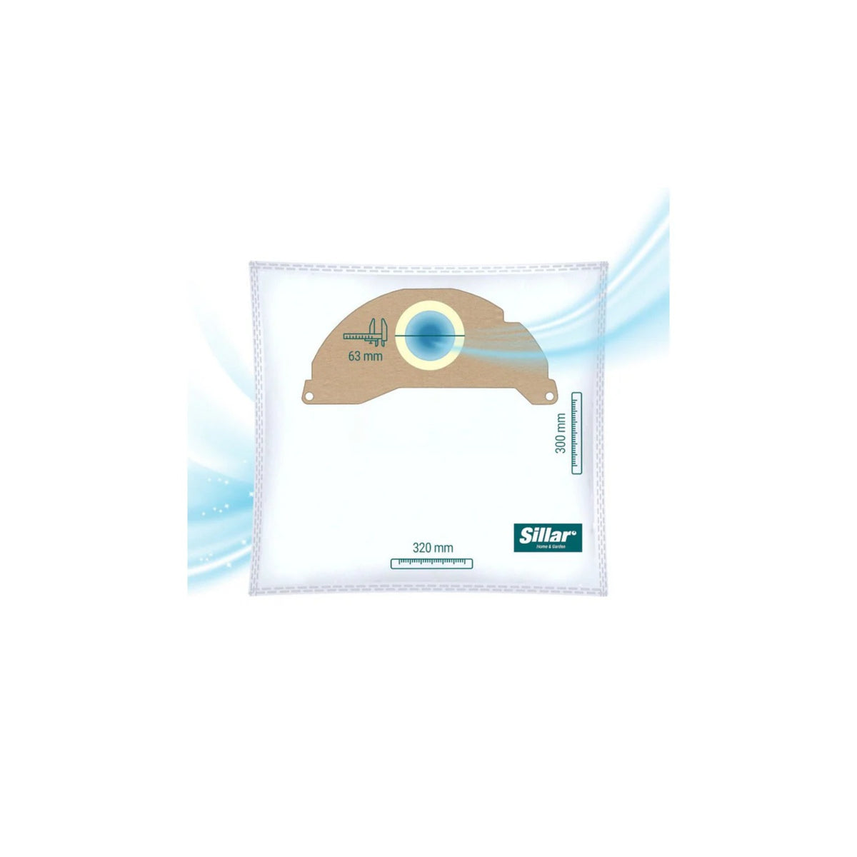 Sillar compatible bags for Kärcher WD2 vacuum cleaners - replacement 6.904-322.0 / KFI222 (one shown paper bag with).