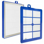 Sillar replacement HEPA filter for Electrolux EFH12 – two white filters in a blue plastic frame, front and angled view