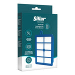 Sillar replacement HEPA filter for Electrolux EFH12 – packaging with dark green-white design and visible blue filter with white