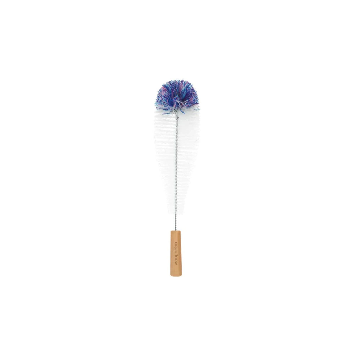 Aquafloow Bottle cleaning brush for carbonators – long bristle brush with white bristles, blue‑purple round head