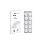 Aquafloow Tabs cleaning and degreasing tablets for coffee machines (10 pcs) – box and blister with ten white tablets