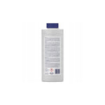 Aquafloow liquid descaler for coffee machines, kettles and irons (500 ml) – back of a white bottle with a blue cap and text with