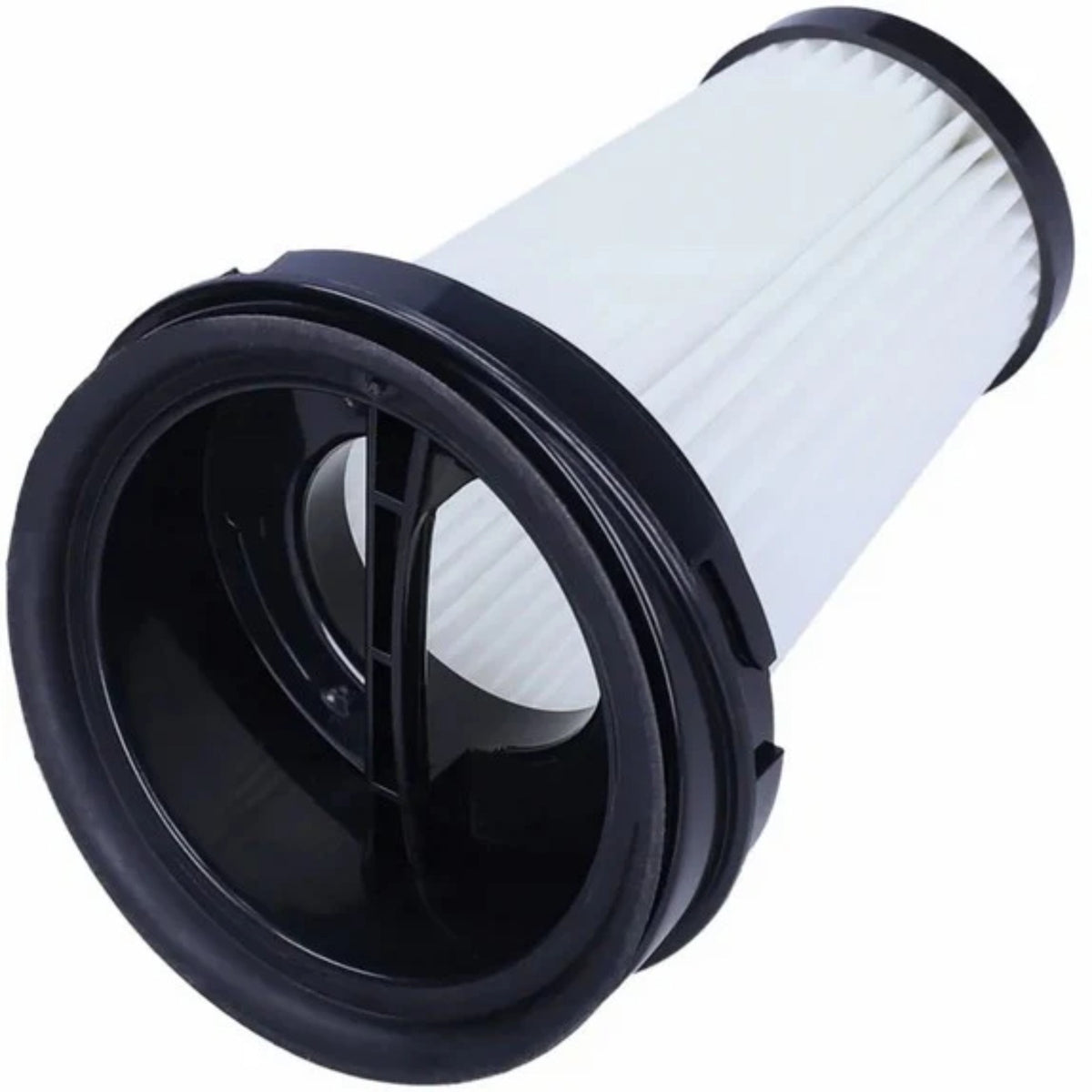 Sillar replacement HEPA filter for ETA 0449 00020 – cylindrical white pleated filter with black plastic end caps, side view