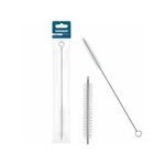 Wessper CleanBrush cleaning brush for coffee machines — thin metal brush with white bristles and loop in plastic packaging