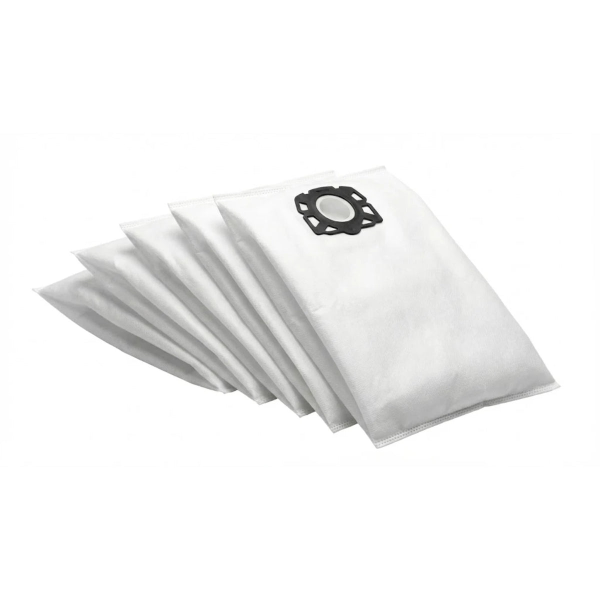 Sillar air filter + bags (5 pcs) for Kärcher vacuum cleaners WD 4/5/6 – five white filter bags with plastic hole holder