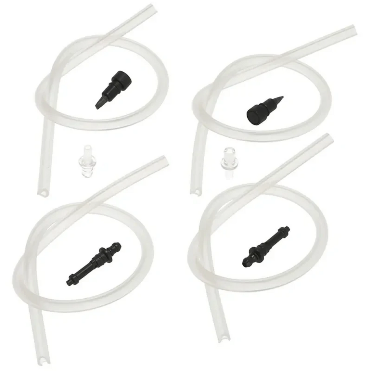JURA milk system accessory kit HP1 (24115) – four transparent tubes and four black plastic connectors shown
