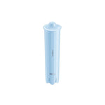 JURA CLARIS Blue+ water filter cartridge (24228) – light-blue cylindrical water filter cartridge with ribbed bottom and text