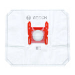 White square vacuum bag with a red plastic adapter and Bosch printed at the top