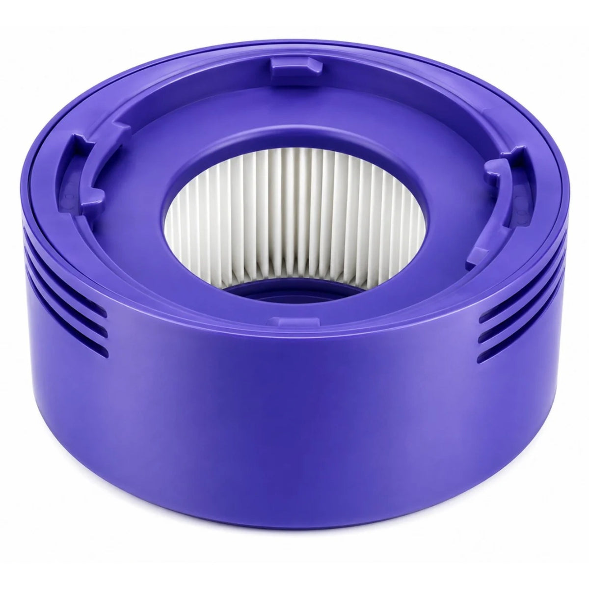 Sada HEPA filtrov pre Dyson V7/V8 – fialový kruhový kryt s viditeľným bielym skladaným filtrom