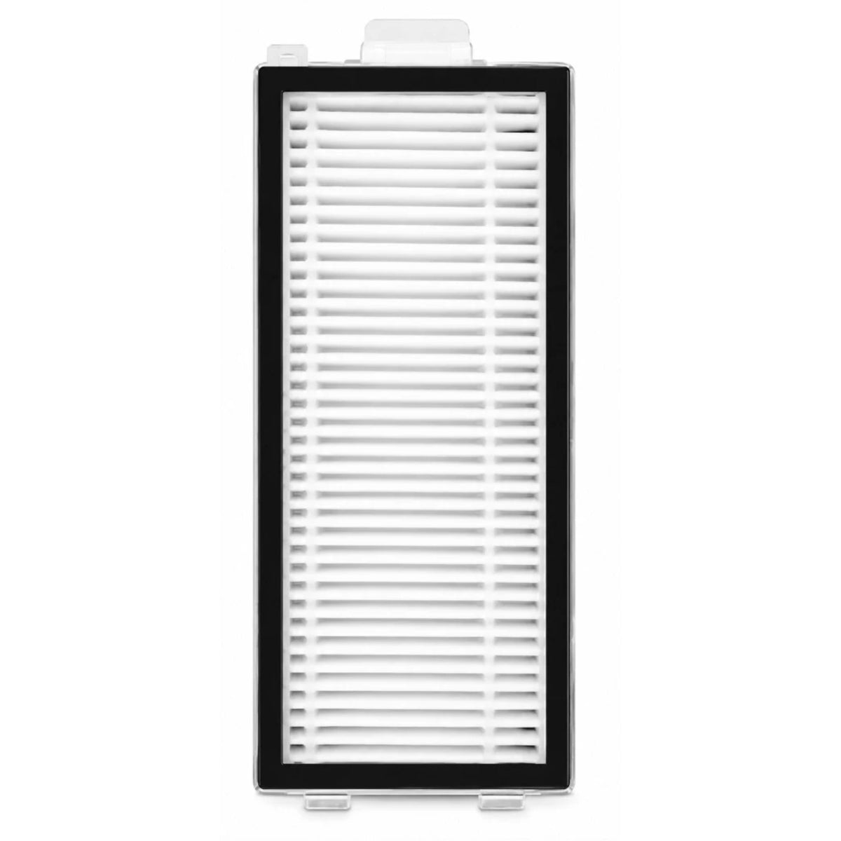HEPA filter kompatibilný s Roborock Qrevo Curv/Edge/MaxV/P20 Pro – plochý biely filter s čiernym rámom a mriežkou zepredu