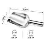 Coffee bean scoop M, stainless 21.5 cm – polished steel with handle, visible dimensions