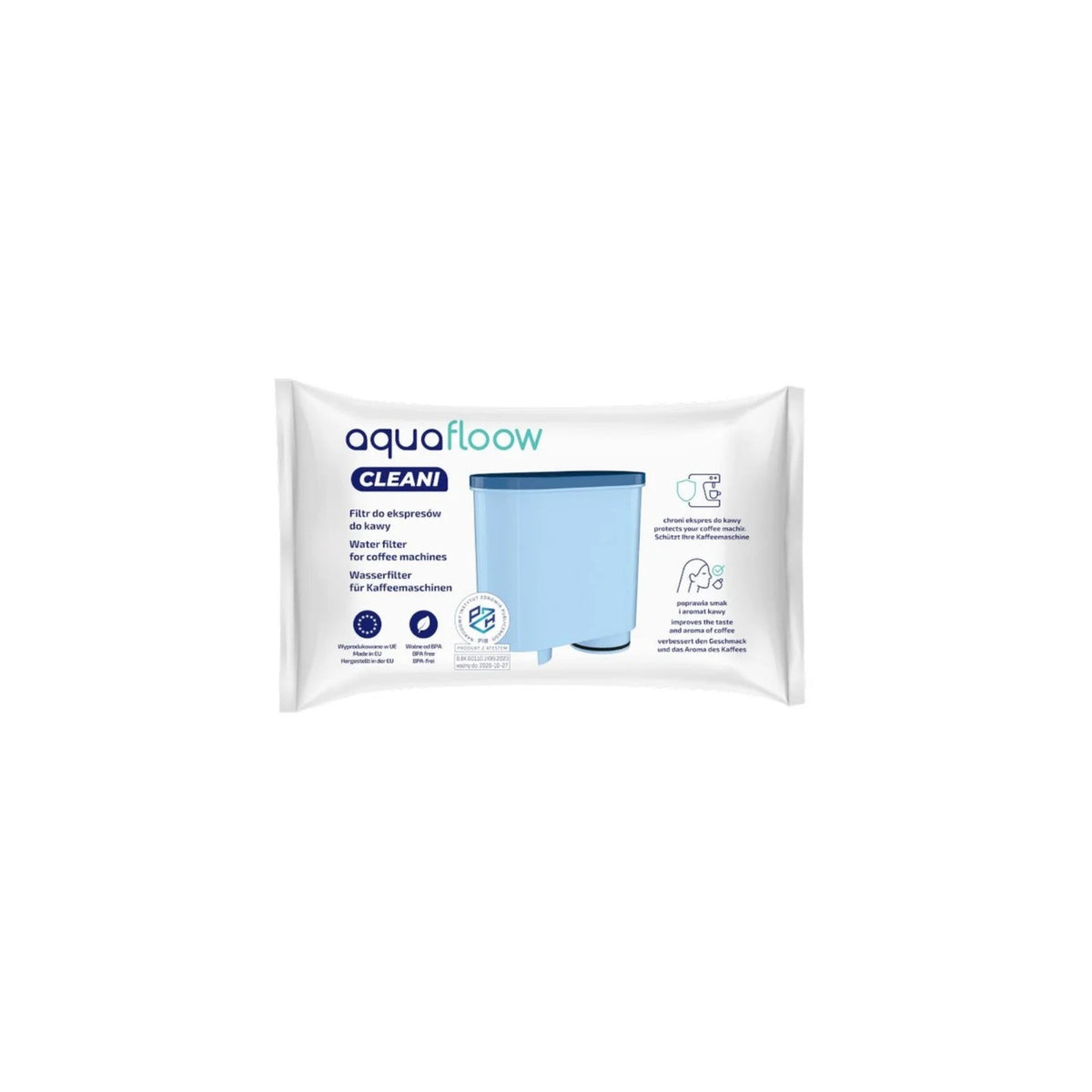 4× Aquafloow Cleani vodný filter kompatibilný s kávovarmi Saeco/Philips (náhrada za filtre AquaClean CA6903/00 a CA6903/10)