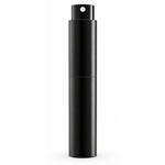 Small coffee bean sprayer 10ml black metal sprayer from front, without cap, nozzle detail