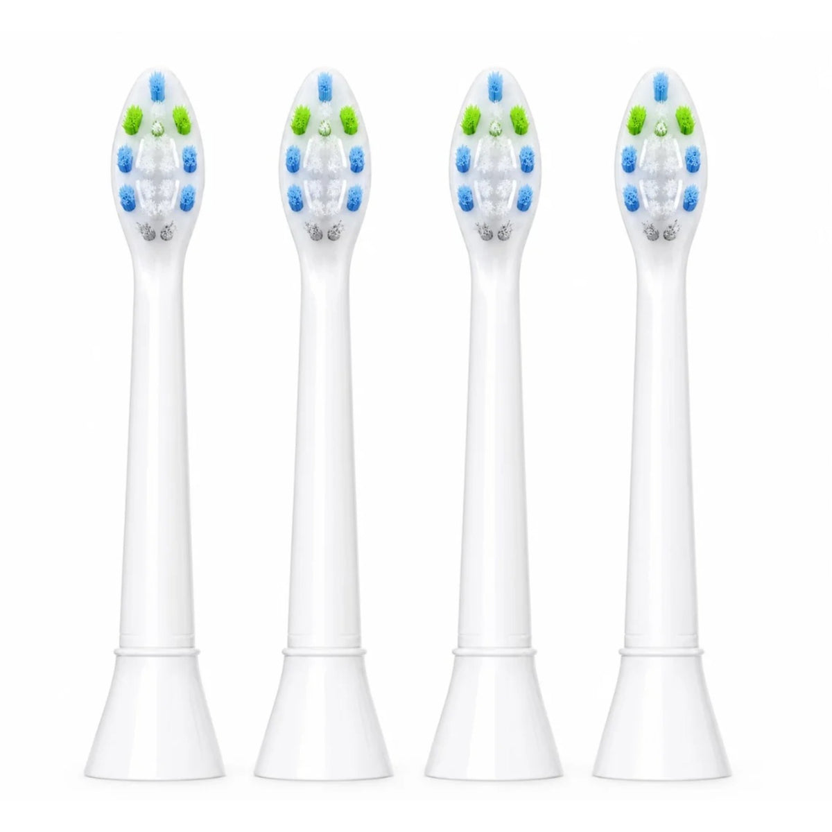 Náhradné kompatibilné hlavice pre elektrické kefky Philips Sonicare biele (4 ks) – štyri biele náhradné hlavice s
