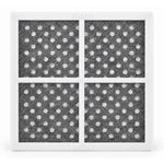 Vzduchový filter LT120F pre LG (Pure N fresh) – biely rám so sivým filtračným vláknom a mriežkou, nápis FRONT