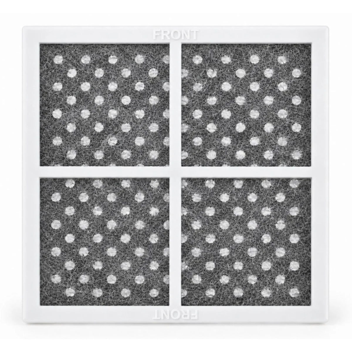Vzduchový filter LT120F pre LG (Pure N fresh) – biely rám so sivým filtračným vláknom a mriežkou, nápis FRONT